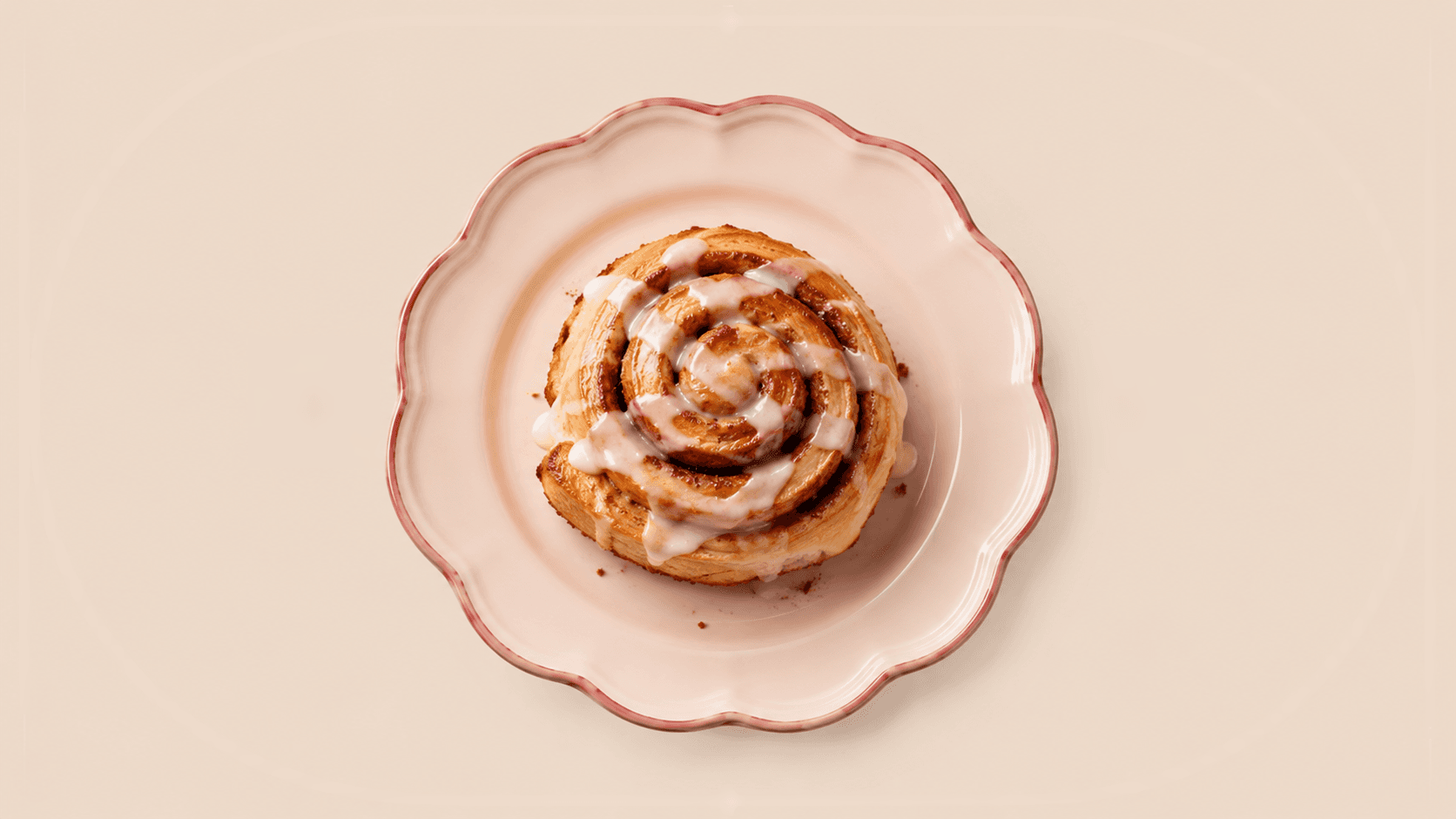 Cinnamon morning buns on a pastel plate